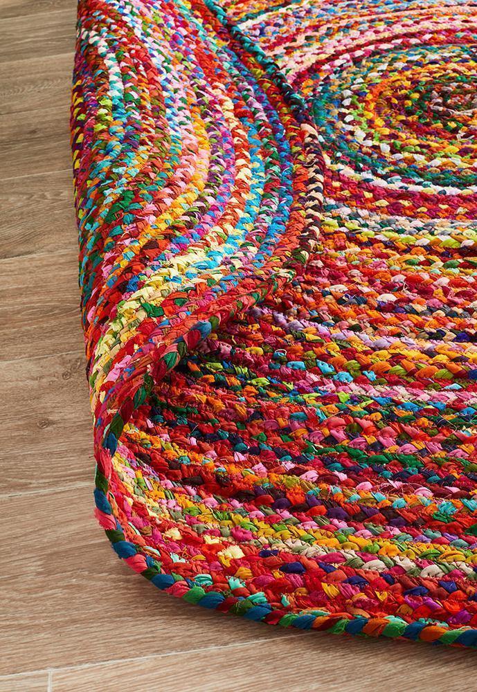 Atrium Chandra Braided Cotton Rug Multi - Cozy Rugs Australia