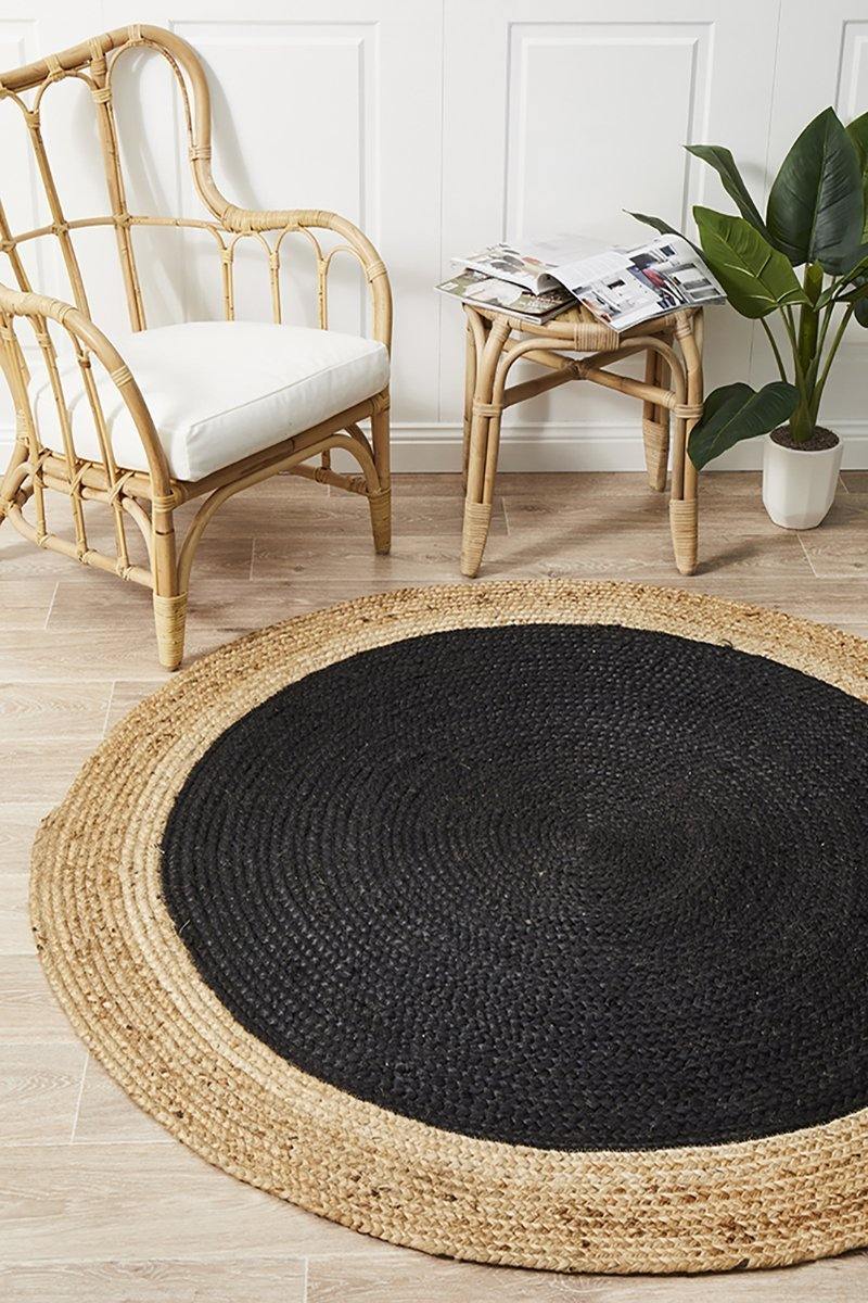 Atrium Polo Round Black - Cozy Rugs Australia