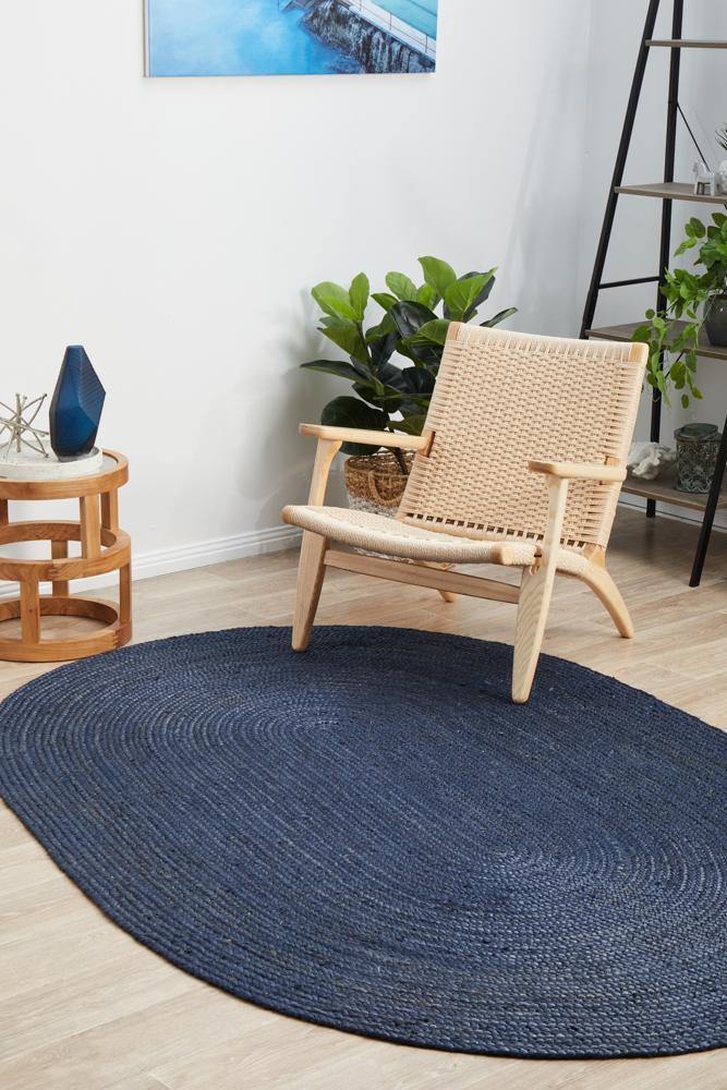 Bondi Navy Oval Rug - Cozy Rugs Australia