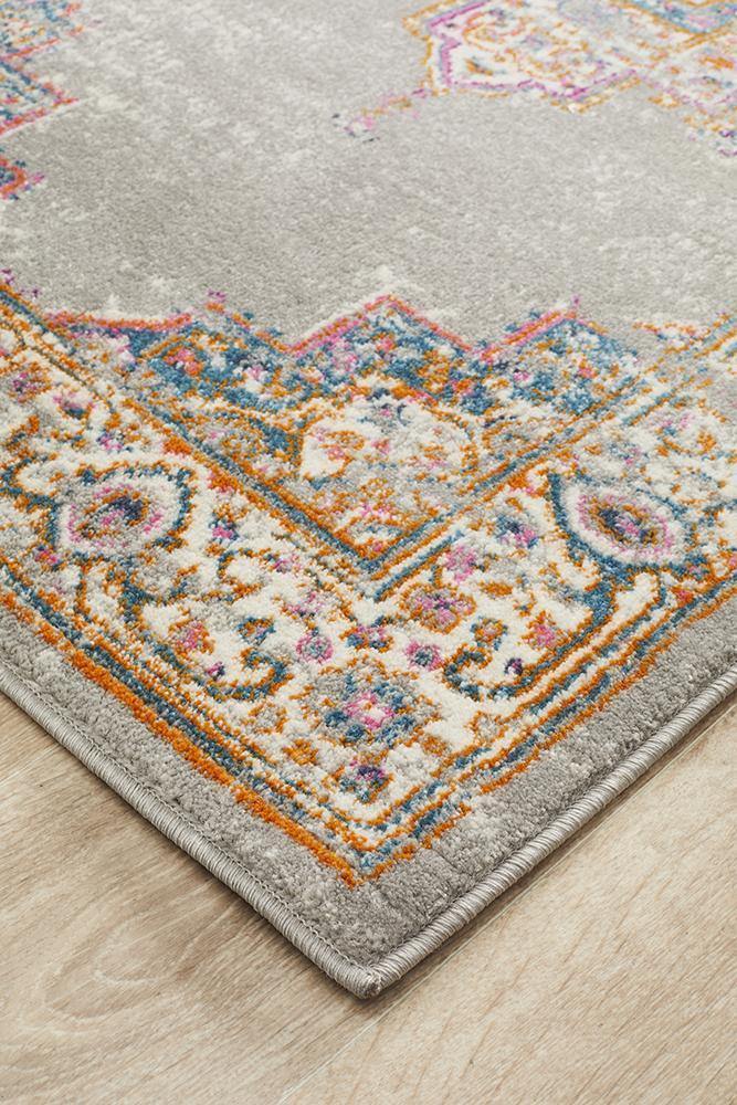 Babylon 211 Grey Runner Rug - Cozy Rugs Australia