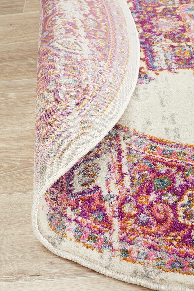 Babylon 211 Pink Round Rug - Cozy Rugs Australia