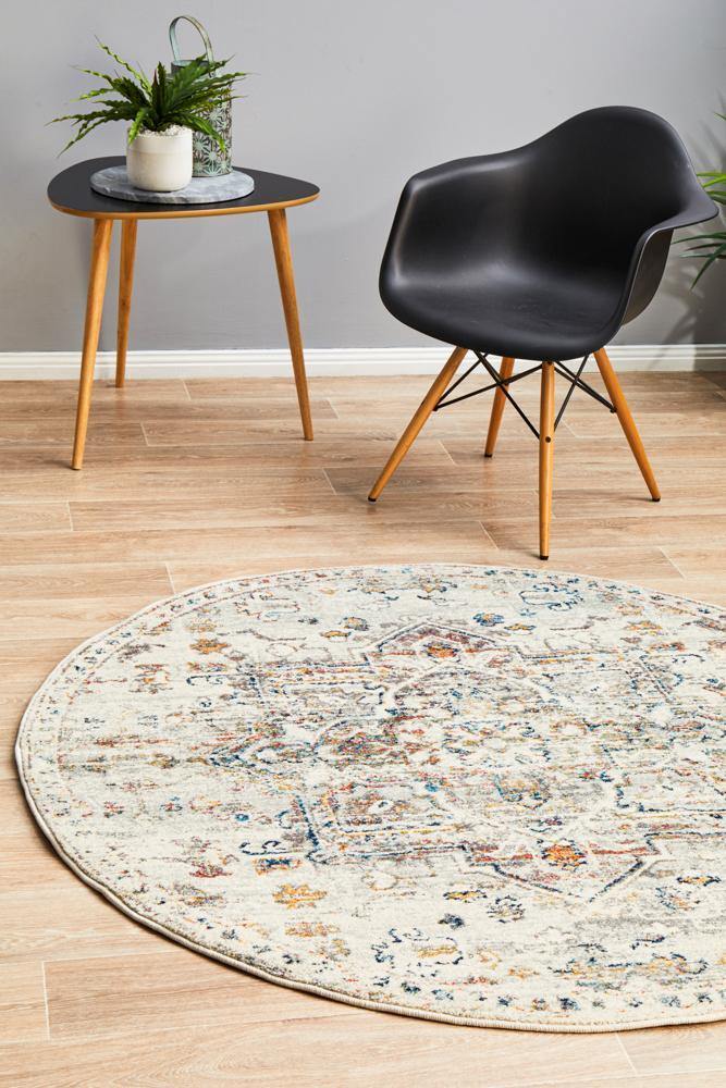 Century 911 Silver Round Rug - Cozy Rugs Australia