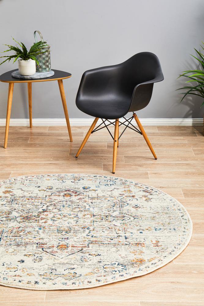 Century 911 Silver Round Rug - Cozy Rugs Australia