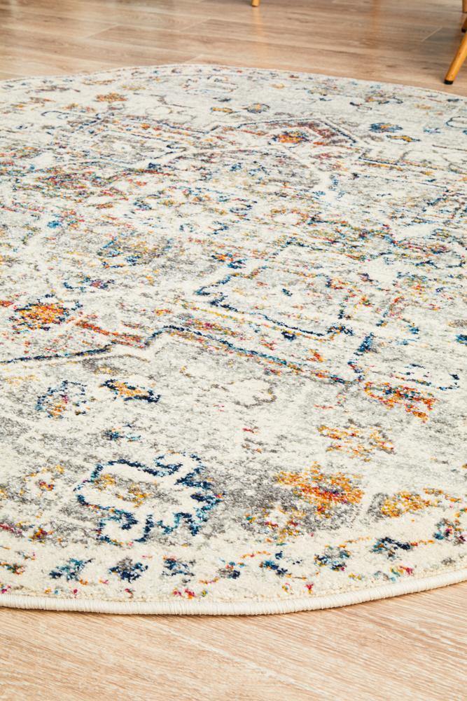 Century 911 Silver Round Rug - Cozy Rugs Australia