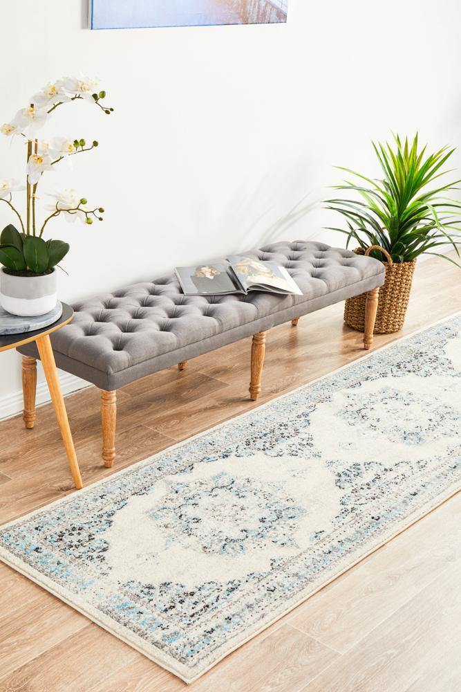 Century 922 White Runner Rug - Cozy Rugs Australia