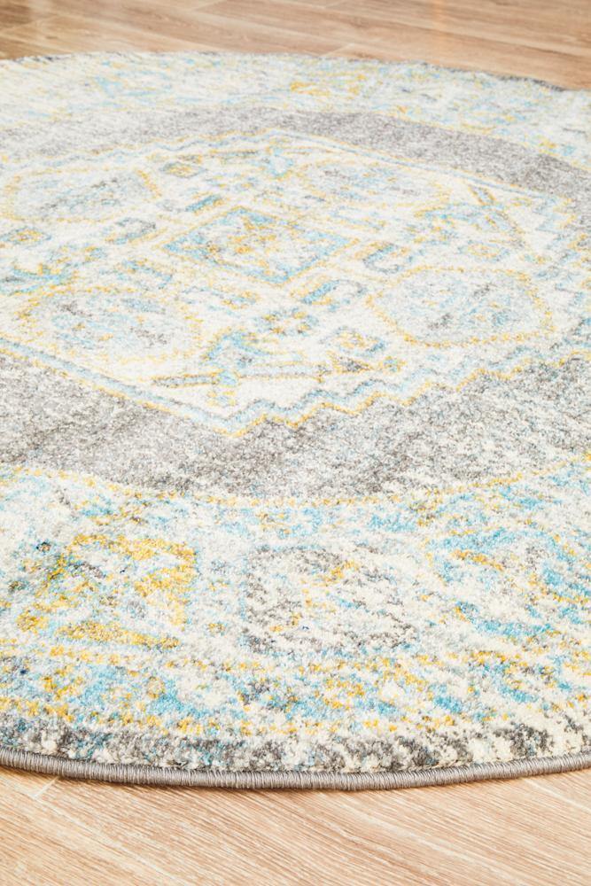 Century 944 Grey Round Rug - Cozy Rugs Australia