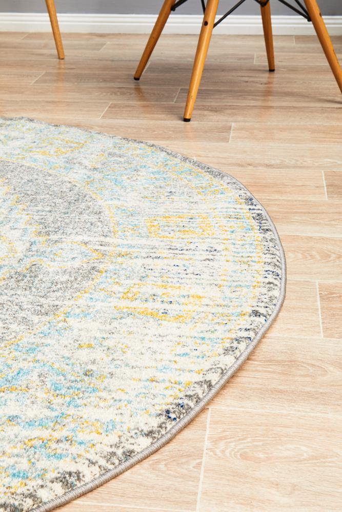 Century 944 Grey Round Rug - Cozy Rugs Australia