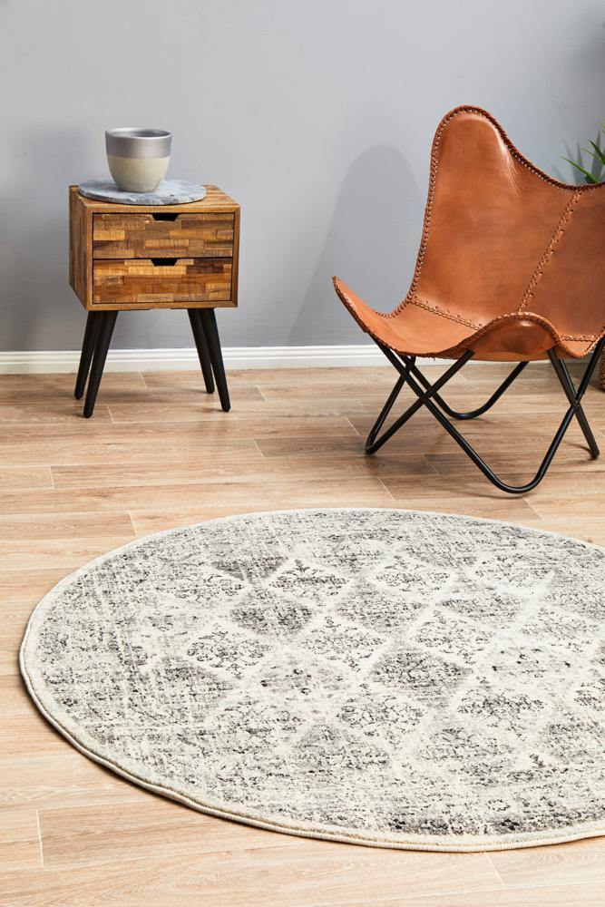Century 999 Grey Round Rug - Cozy Rugs Australia