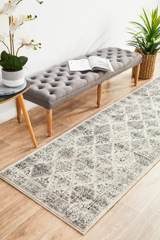 Century 999 Grey Runner Rug - Cozy Rugs Australia