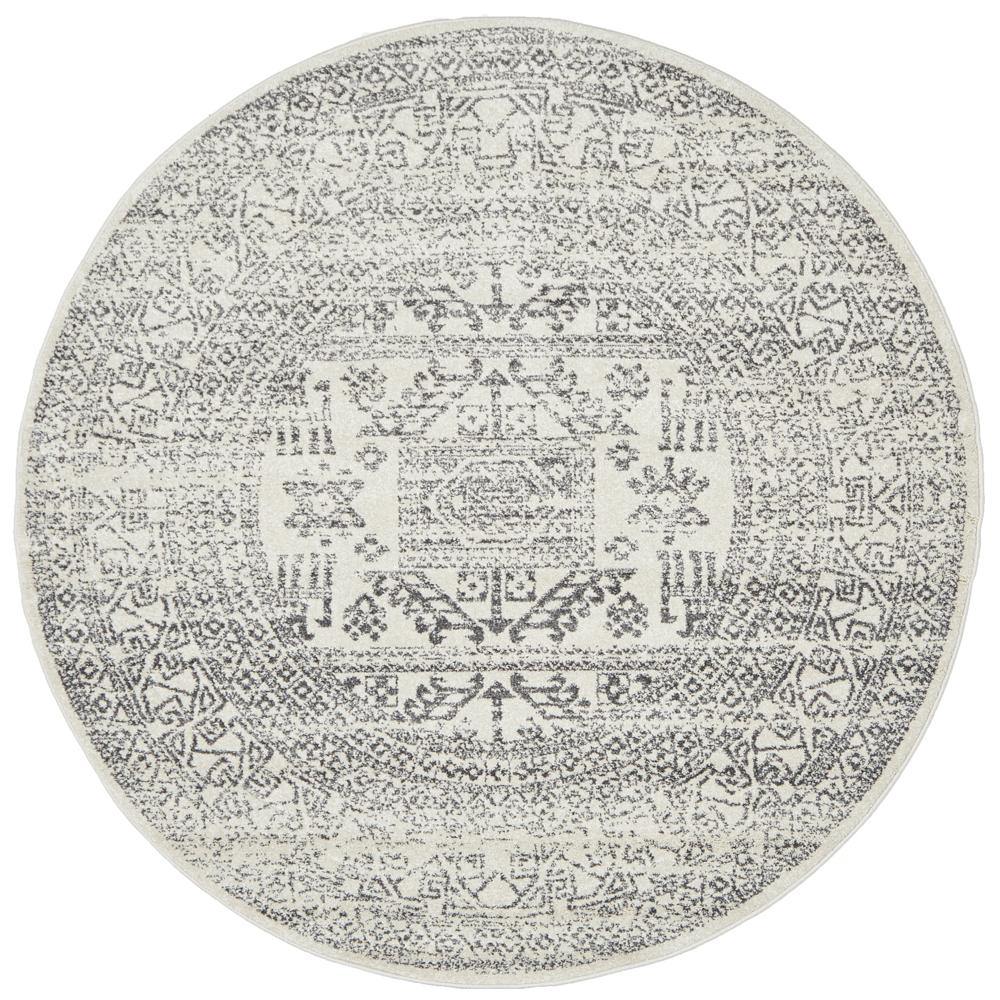 Chrome Addison Silver Round Rug - Cozy Rugs Australia