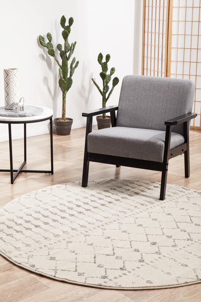 Chrome Elsa Silver Round Rug - Cozy Rugs Australia