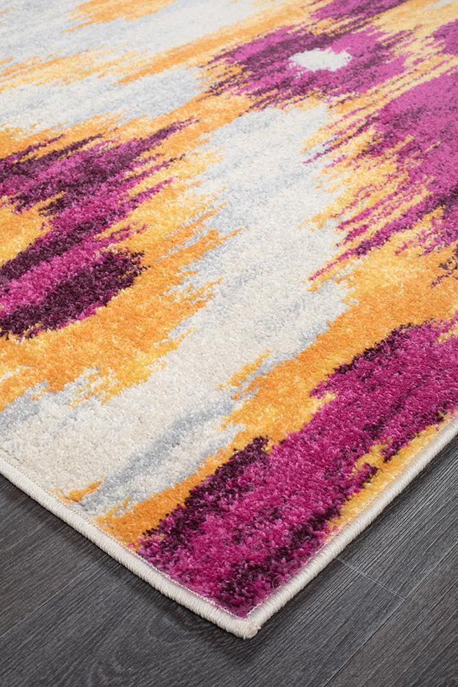Dimensions Divinity Burst Aubergine Modern Rug - Cozy Rugs Australia