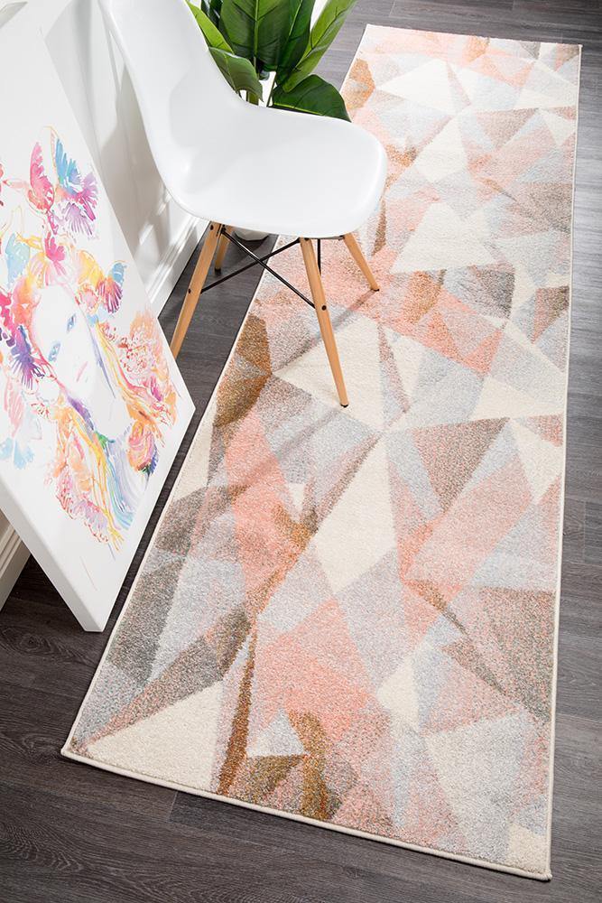 Dimensions Divinity Shatter Blush Modern Runner Rug - Cozy Rugs Australia