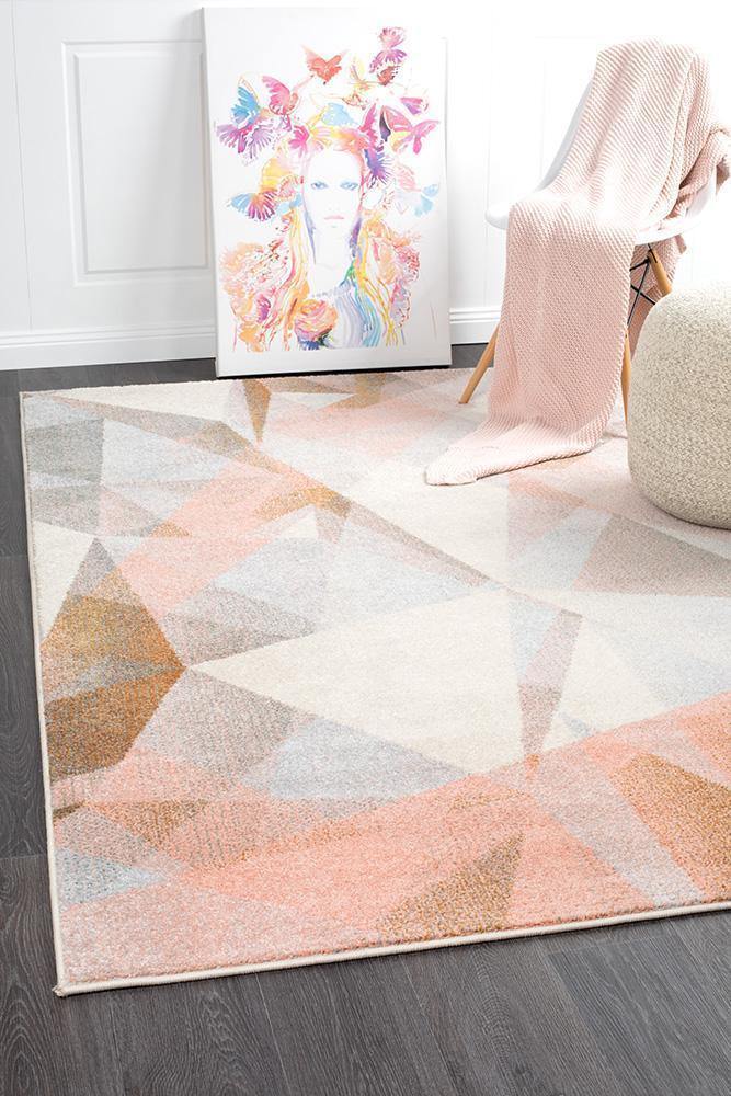 Dimensions Divinity Shatter Blush Modern Rug - Cozy Rugs Australia