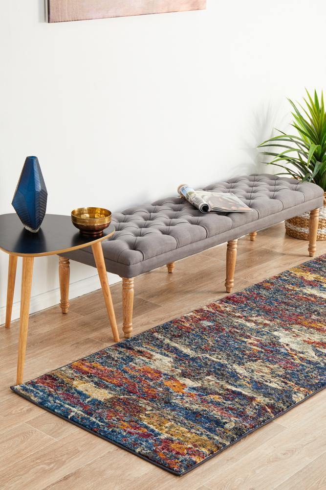 Dreamscape Splash Modern Midnight Runner Rug - Cozy Rugs Australia