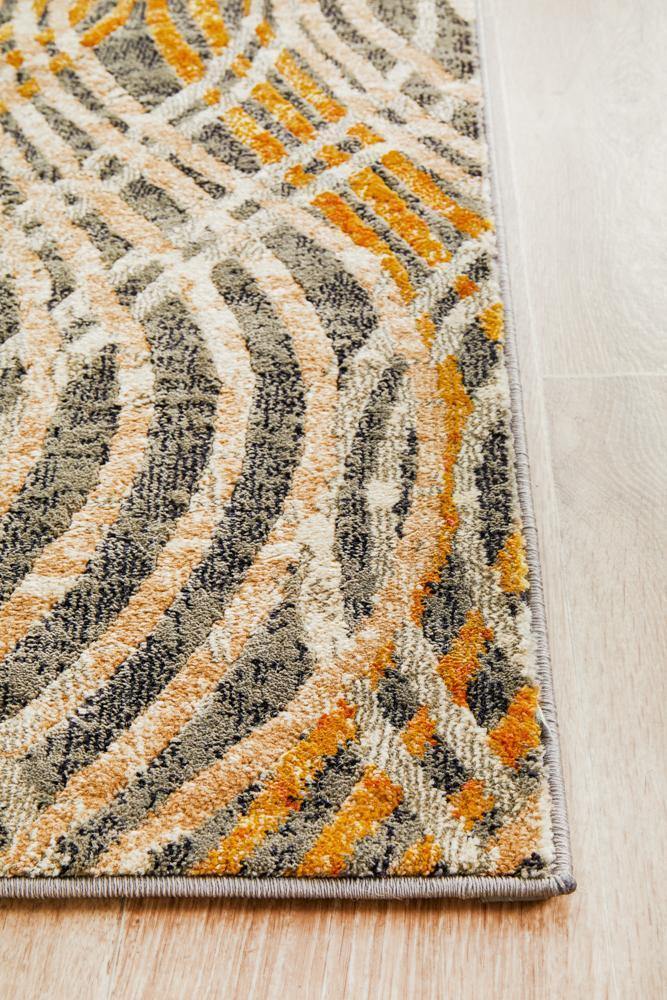 Dreamscape Flurry Modern Charcoal Runner Rug - Cozy Rugs Australia