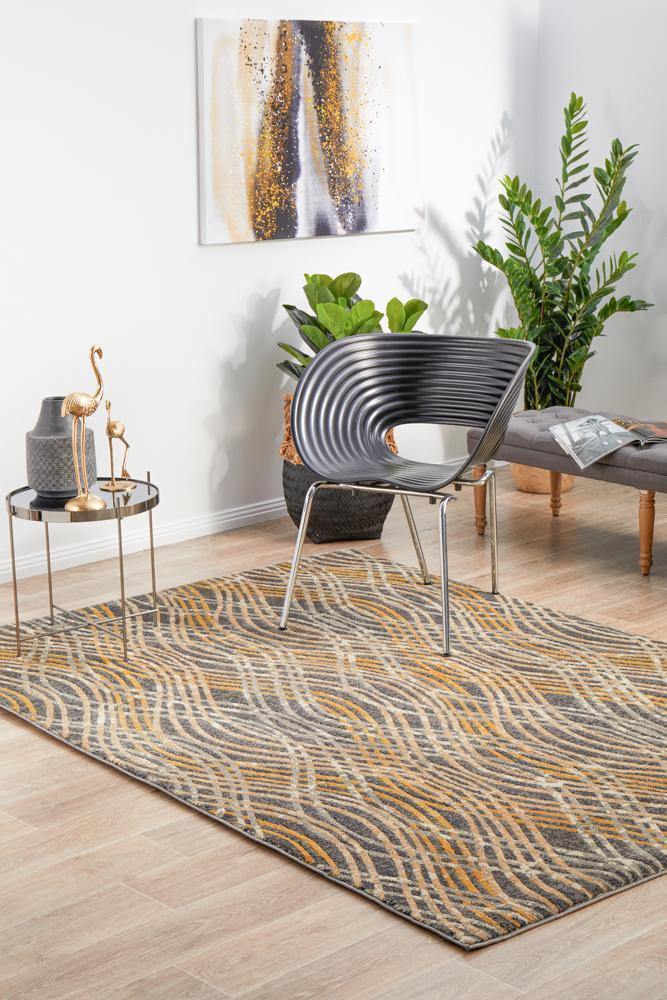 Dreamscape Flurry Modern Charcoal Rug - Cozy Rugs Australia