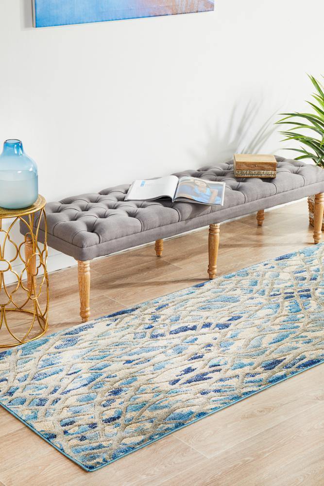 Dreamscape Ropes Modern Blue Runner Rug - Cozy Rugs Australia