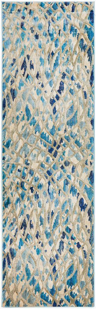 Dreamscape Ropes Modern Blue Runner Rug - Cozy Rugs Australia