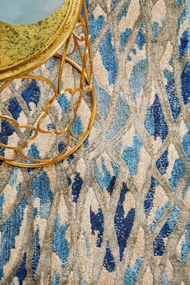 Dreamscape Ropes Modern Blue Runner Rug - Cozy Rugs Australia