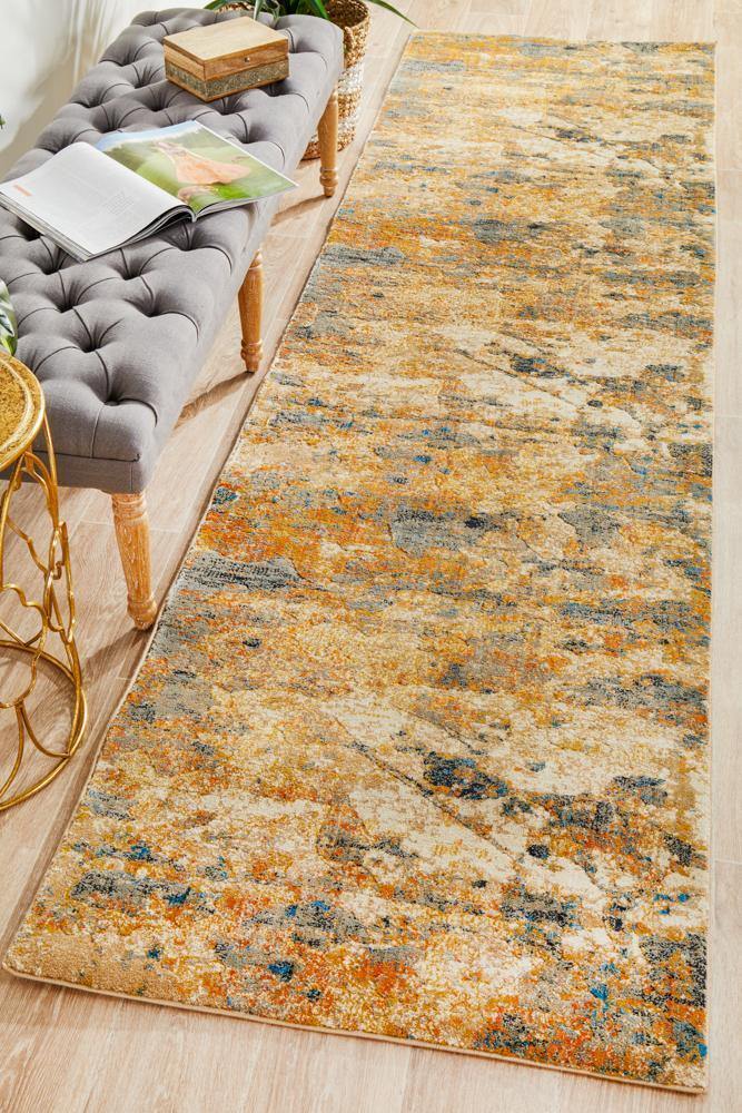 Dreamscape Tribute Modern Rust Runner Rug - Cozy Rugs Australia