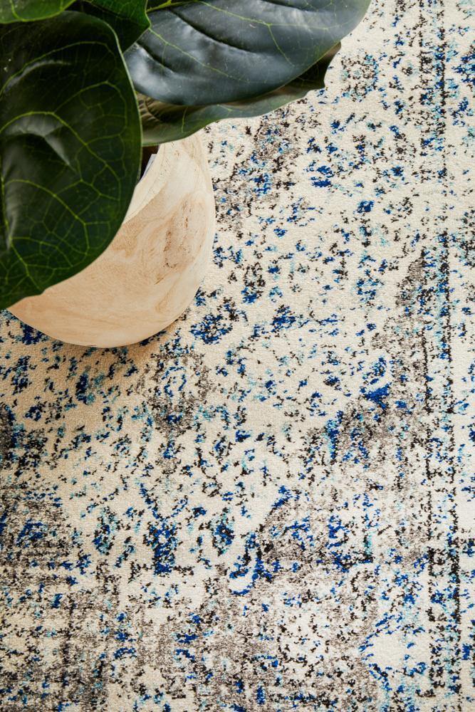 Evoke Mist White Transitional Runner Rug - Cozy Rugs Australia