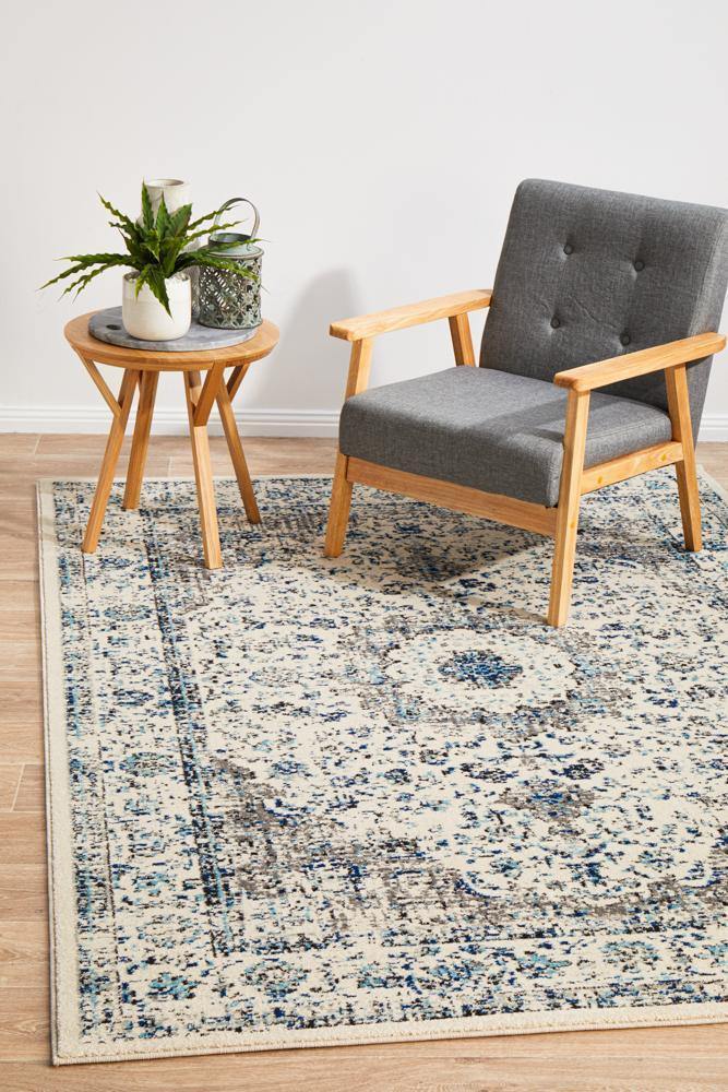 Evoke Mist White Transitional Rug - Cozy Rugs Australia