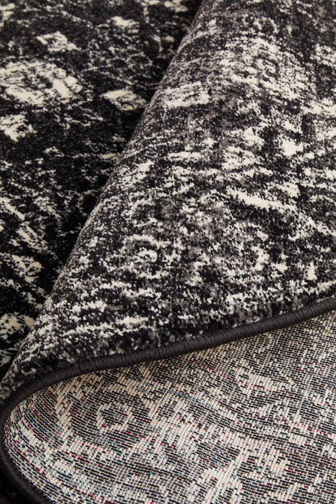 Evoke Estella Charcoal Transitional Round Rug - Cozy Rugs Australia