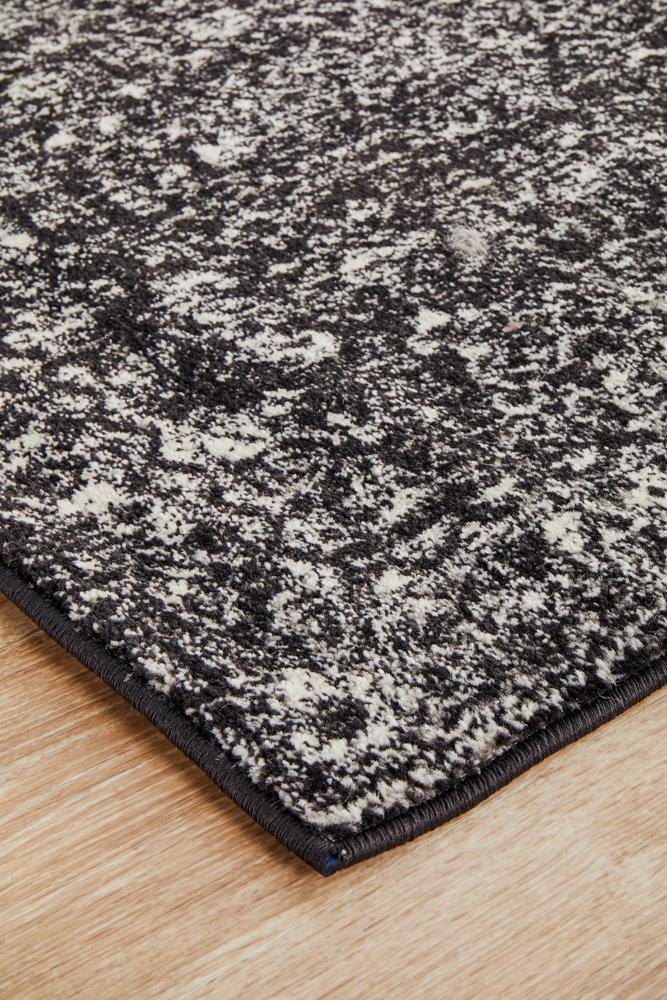 Evoke Estella Charcoal Transitional Runner Rug - Cozy Rugs Australia