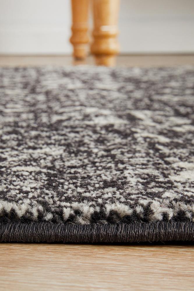 Evoke Estella Charcoal Transitional Runner Rug - Cozy Rugs Australia