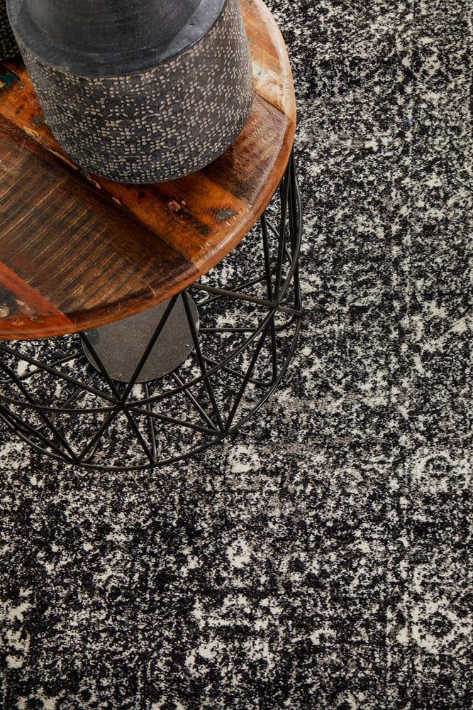 Evoke Estella Charcoal Transitional Runner Rug - Cozy Rugs Australia