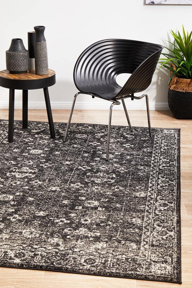 Evoke Estella Charcoal Transitional Rug - Cozy Rugs Australia