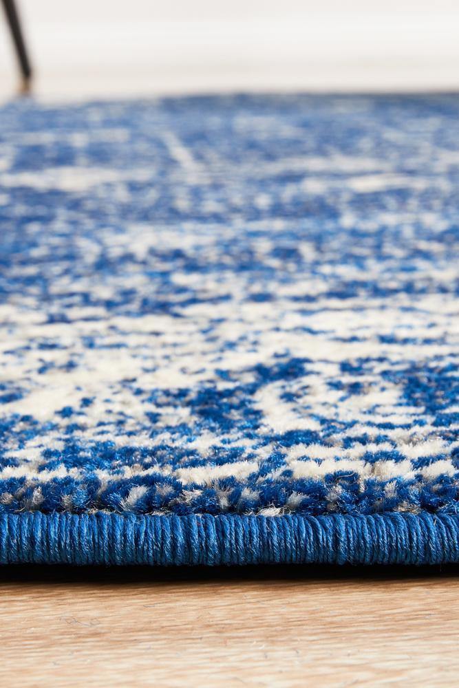 Evoke Oasis Navy Transitional Round Rug - Cozy Rugs Australia