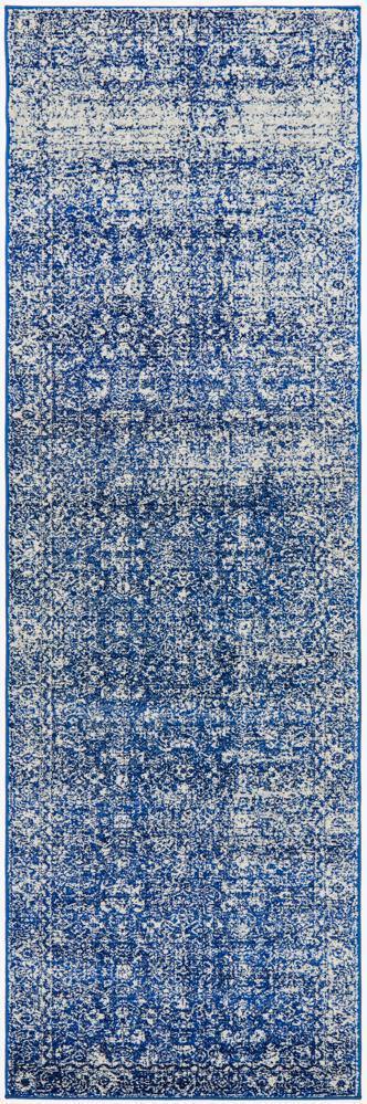 Evoke Oasis Navy Transitional Runner Rug - Cozy Rugs Australia