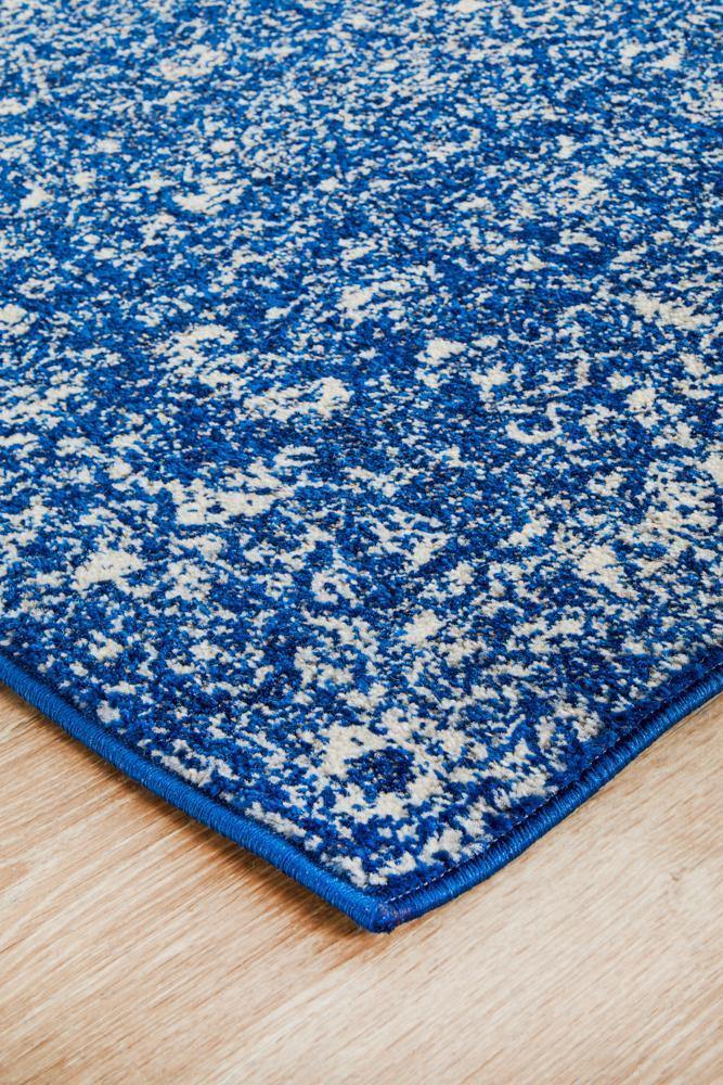Evoke Oasis Navy Transitional Runner Rug - Cozy Rugs Australia