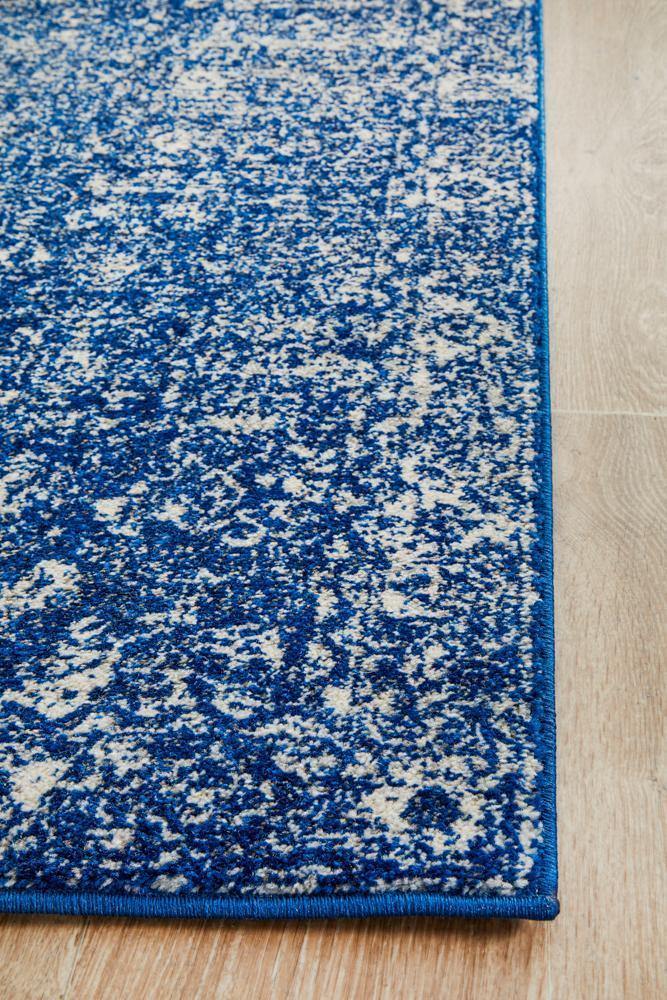 Evoke Oasis Navy Transitional Runner Rug - Cozy Rugs Australia