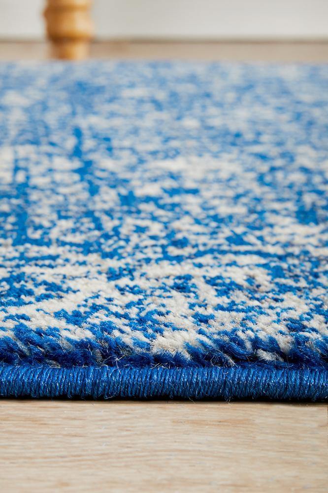 Evoke Oasis Navy Transitional Runner Rug - Cozy Rugs Australia