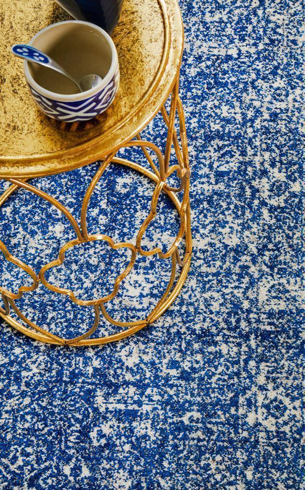 Evoke Oasis Navy Transitional Runner Rug - Cozy Rugs Australia