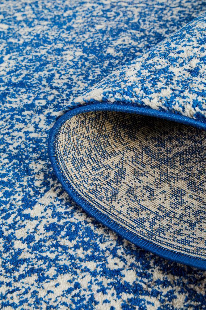 Evoke Oasis Navy Transitional Runner Rug - Cozy Rugs Australia
