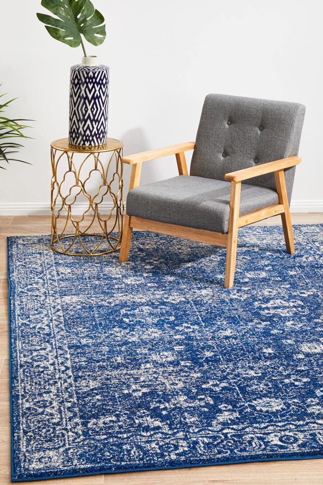 Evoke Oasis Navy Transitional Rug - Cozy Rugs Australia