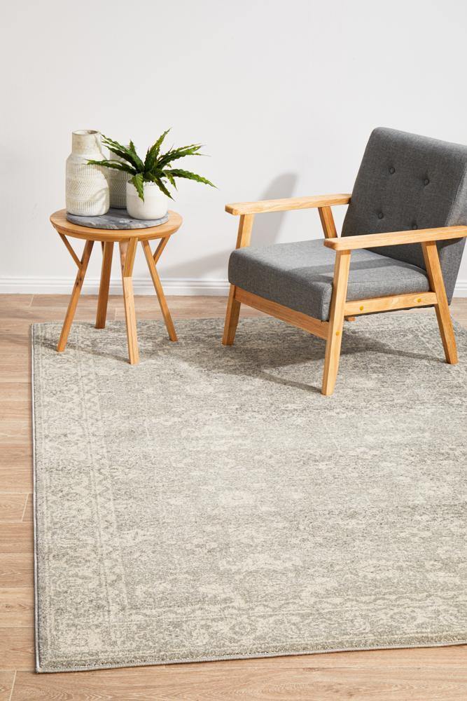 Evoke Shine Silver Transitional Rug - Cozy Rugs Australia