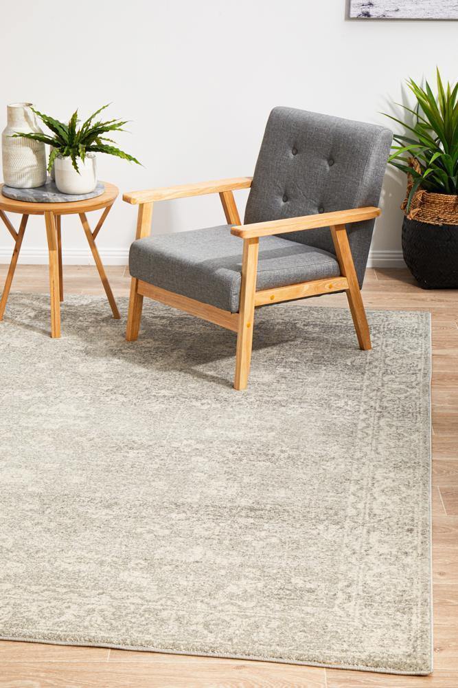 Evoke Shine Silver Transitional Rug - Cozy Rugs Australia