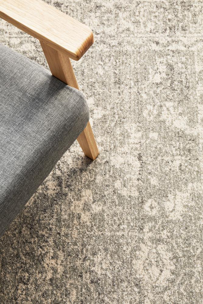 Evoke Shine Silver Transitional Rug - Cozy Rugs Australia