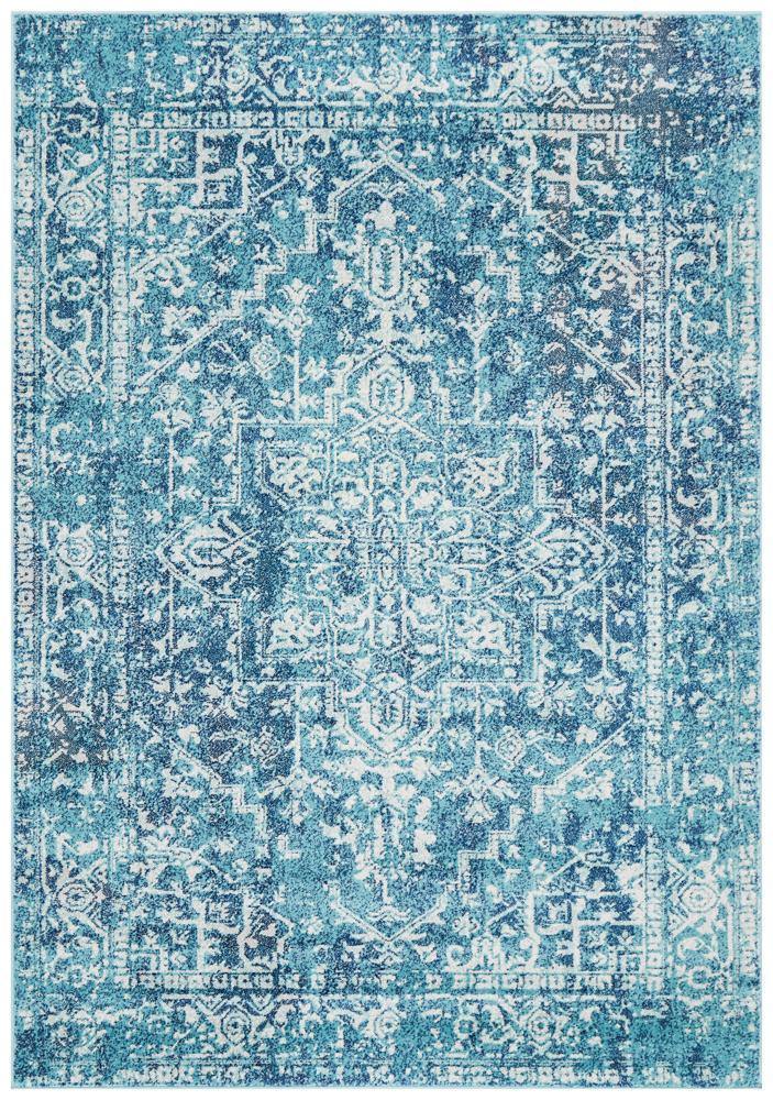 Evoke Muse Blue Transitional Rug - Cozy Rugs Australia