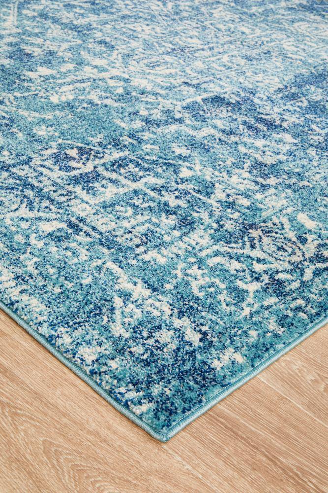 Evoke Muse Blue Transitional Rug - Cozy Rugs Australia