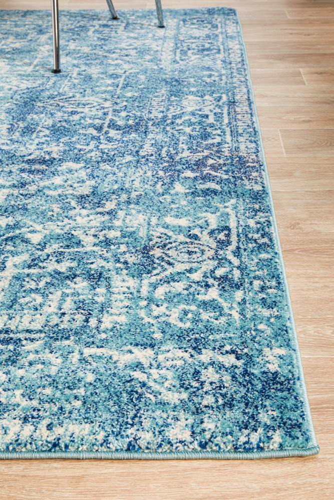 Evoke Muse Blue Transitional Rug - Cozy Rugs Australia