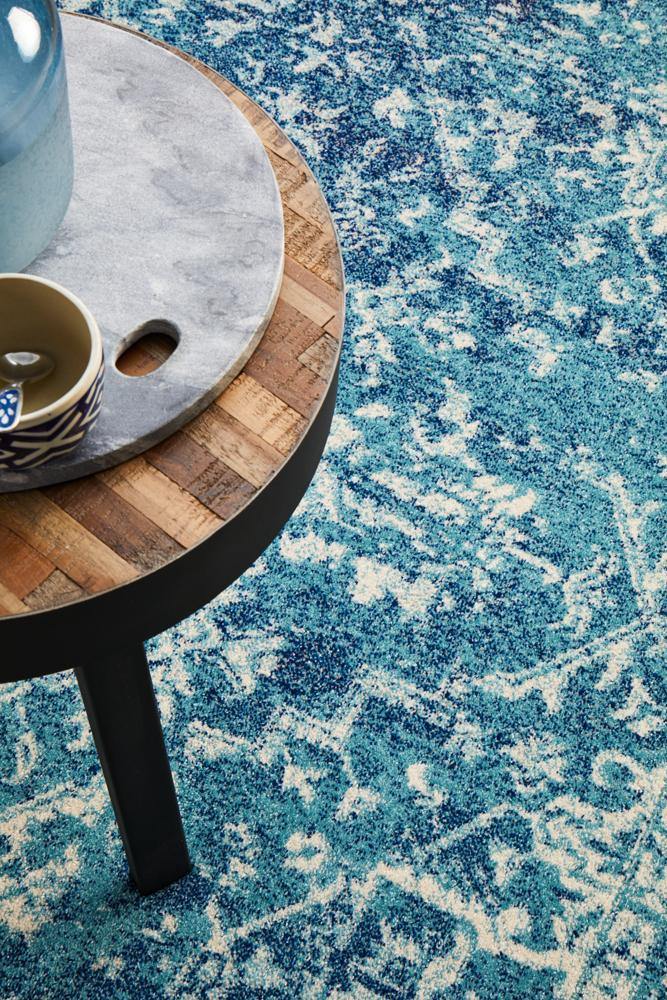 Evoke Muse Blue Transitional Rug - Cozy Rugs Australia
