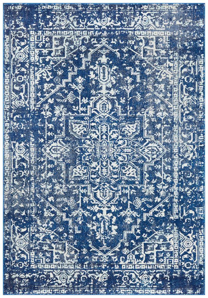 Evoke Contrast Navy Transitional Rug - Cozy Rugs Australia