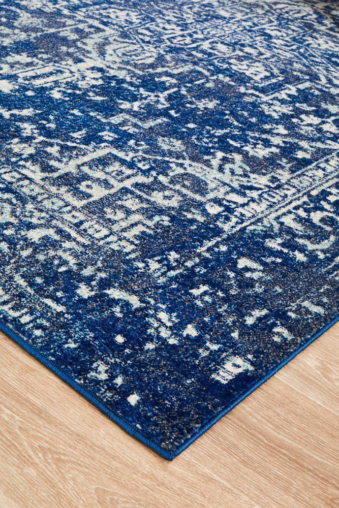 Evoke Contrast Navy Transitional Rug - Cozy Rugs Australia