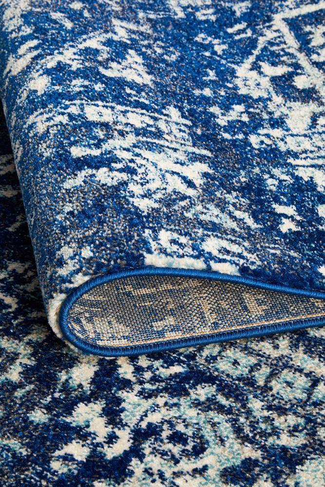 Evoke Contrast Navy Transitional Rug - Cozy Rugs Australia